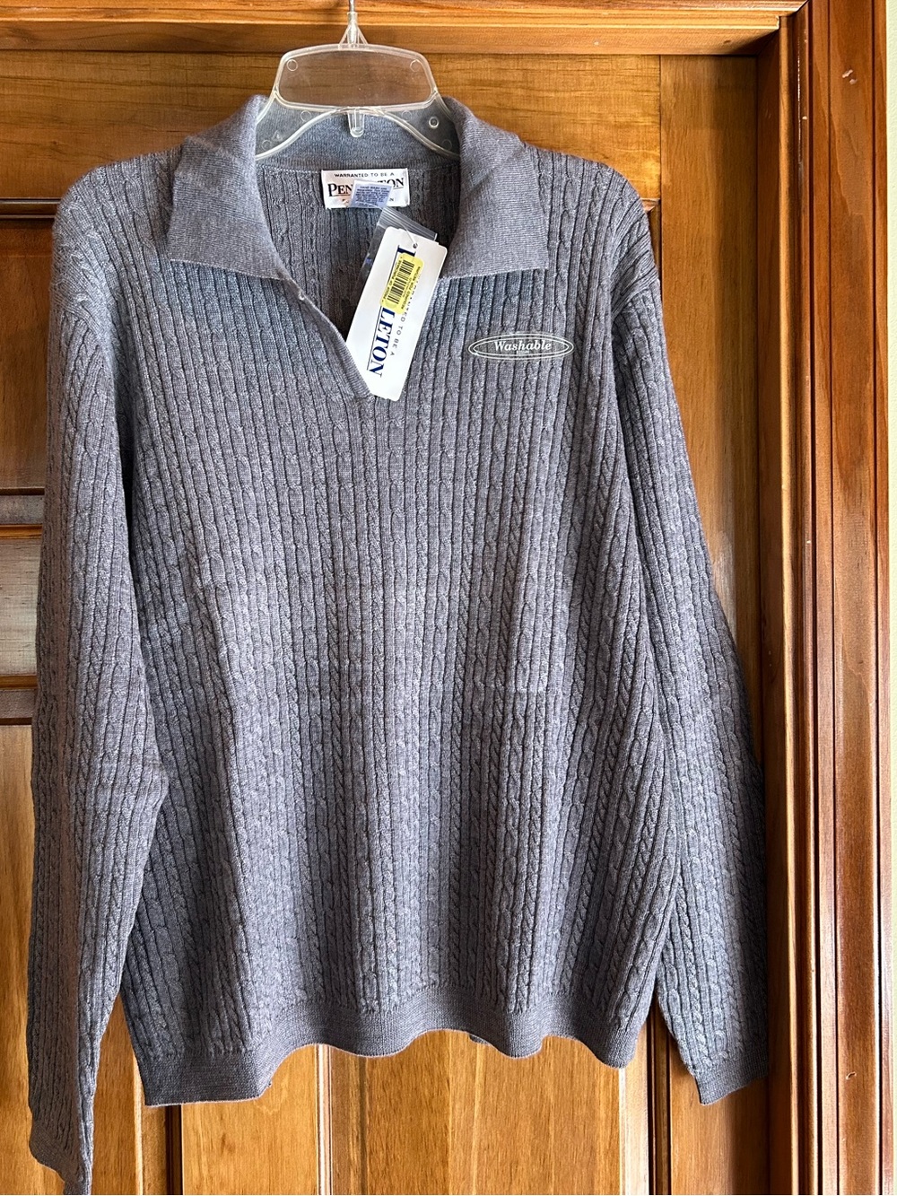 Women’s Pendleton Cable Knit V- Neck Sweater with Optional Single Closure - Picture 1 of 4